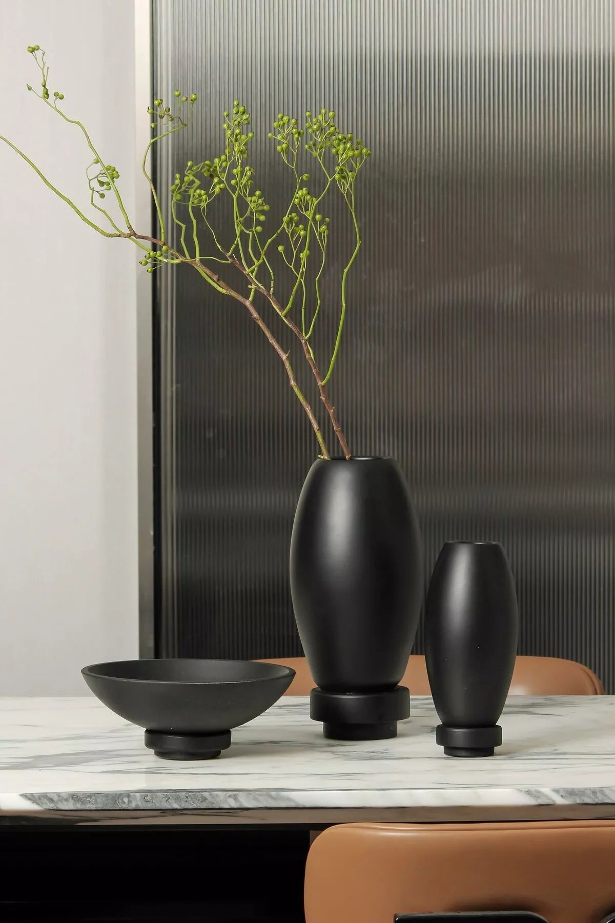 Vase moderne en micro ciment noir - Nano