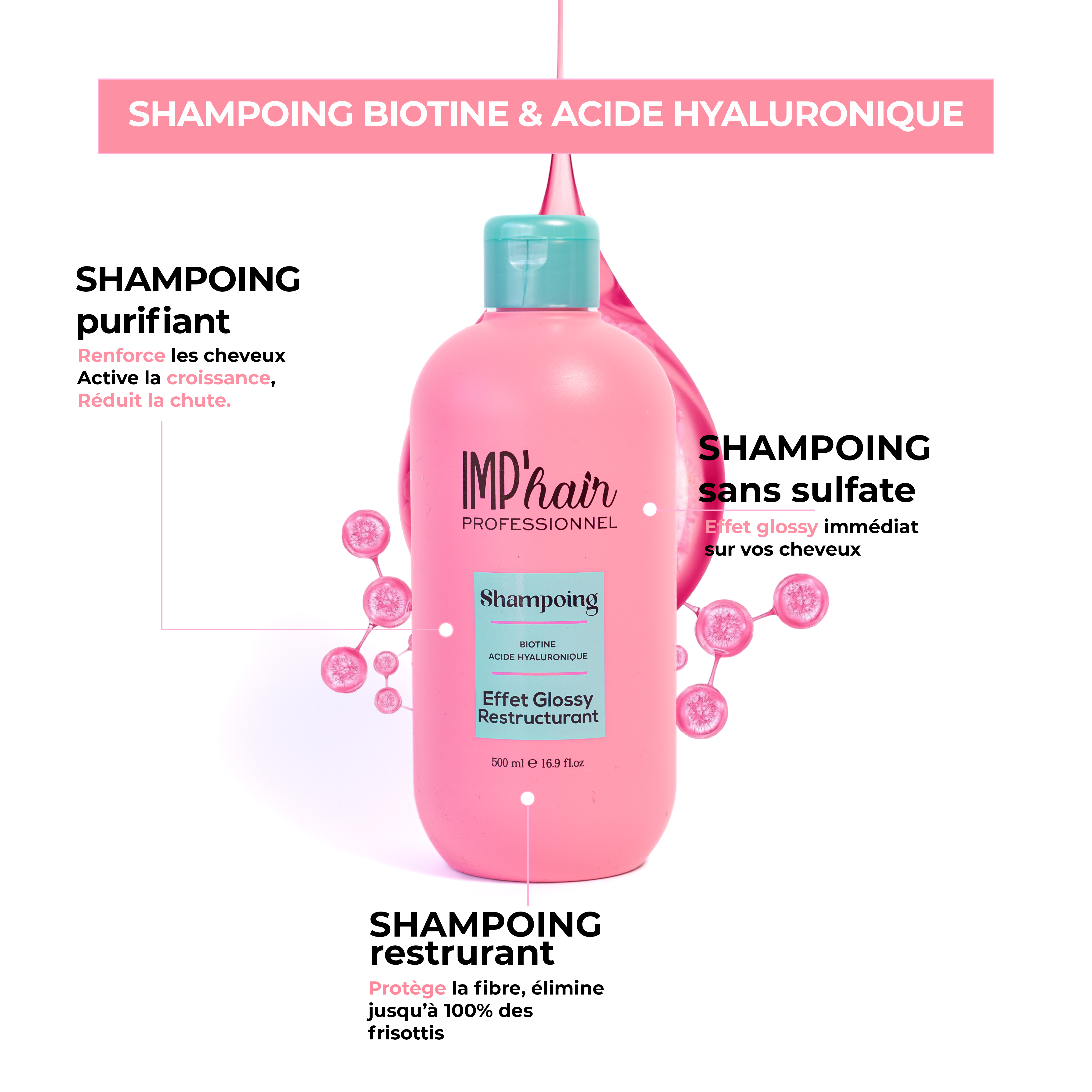 Shampoing effet glossy et restructurant - imp'Hair
