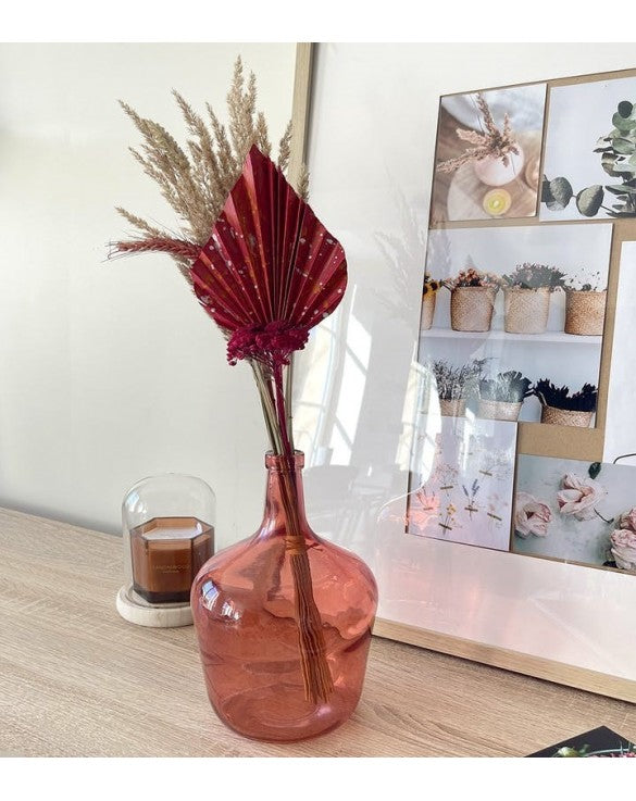 Vase dame Jeane et bouquet rouge en fleurs séchées - ANTSALOVA