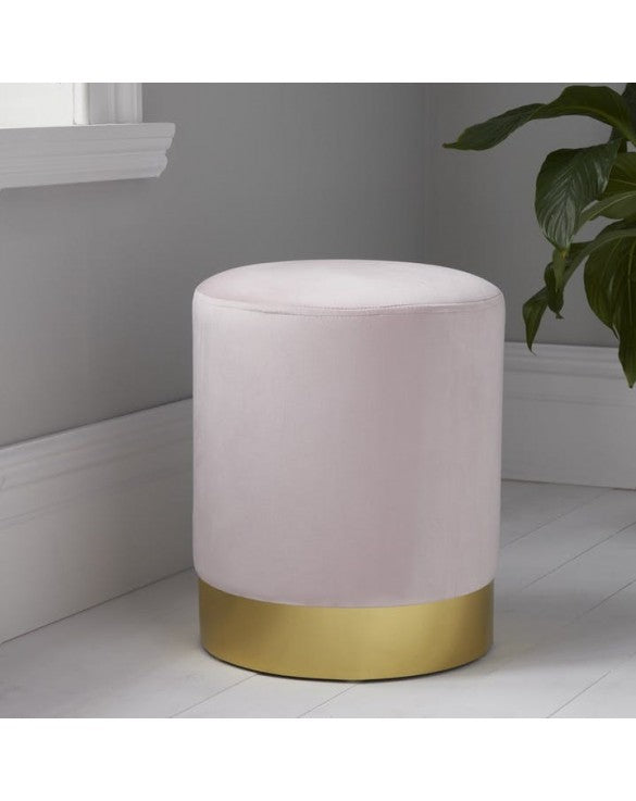 Pouf rond pastel finition or